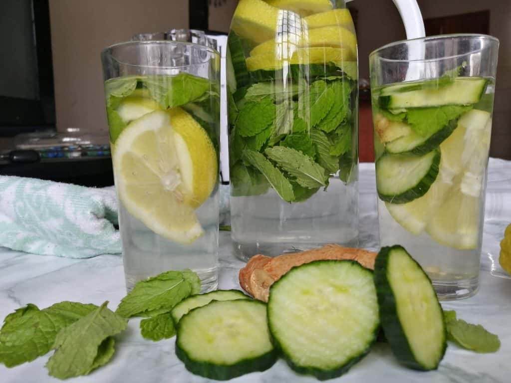 drinking lemon and cucumber water everyday